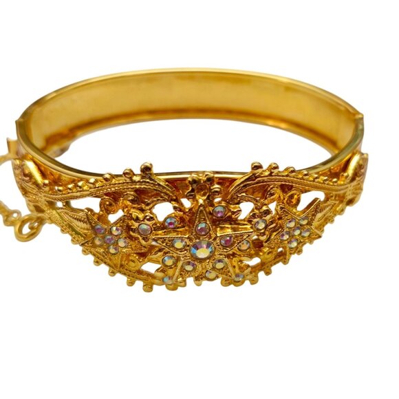 Kirks Folly Hinge Bangle Rhinestone Star Bracelet - Picture 10 of 10